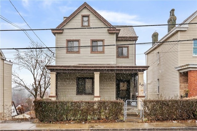 front facade with a porch