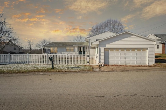 view of front of house with a garage