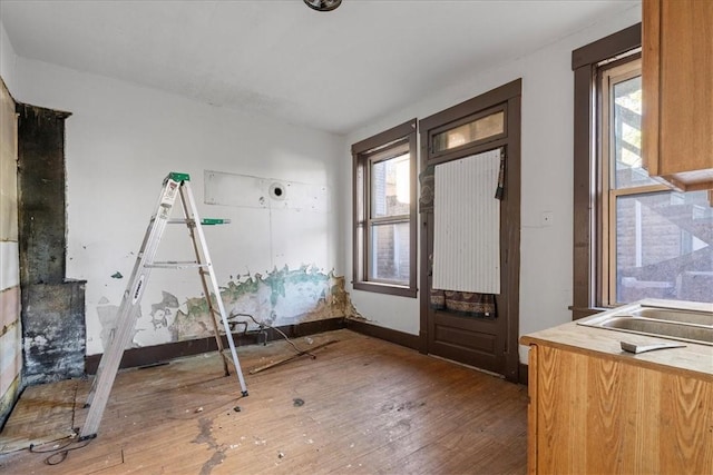 doorway to outside with dark hardwood / wood-style floors