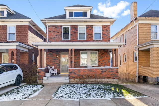 view of front of property with a porch