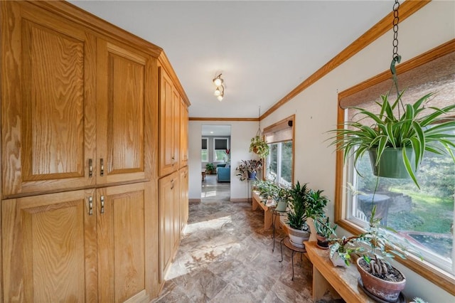 corridor with ornamental molding