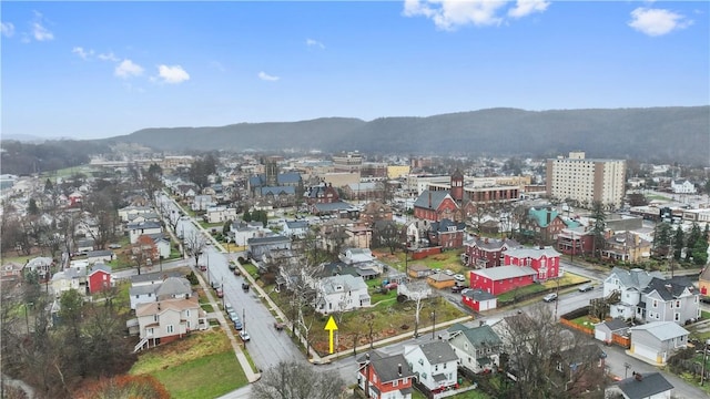 aerial view featuring a mountain view