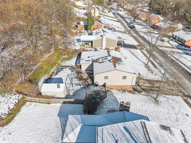 view of snowy aerial view