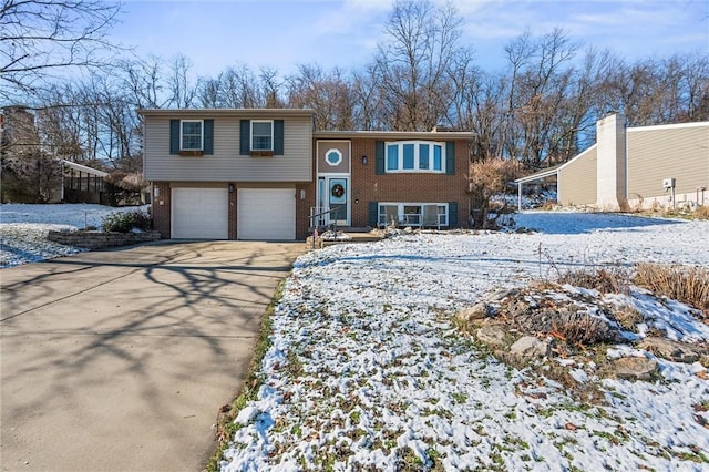 view of front of house with a garage