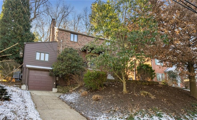 view of front of house with a garage