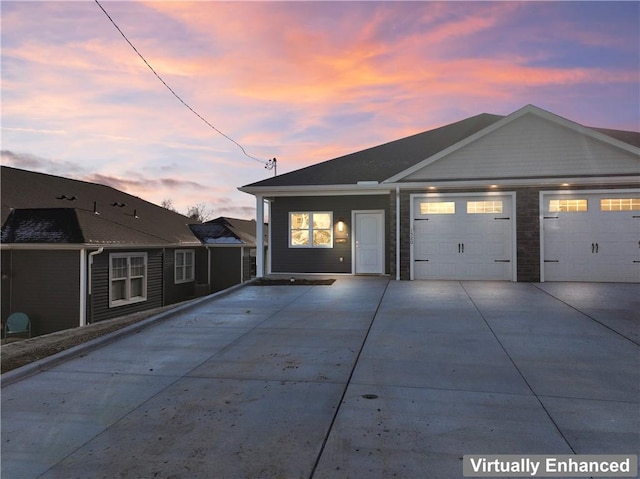 view of front facade with a garage