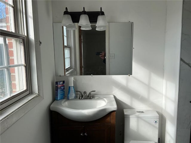 bathroom featuring toilet and vanity