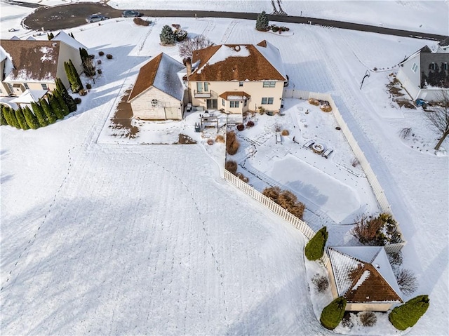 view of snowy aerial view