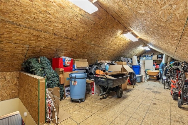 view of unfinished attic