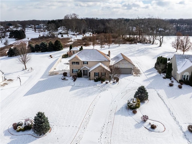 view of snowy aerial view