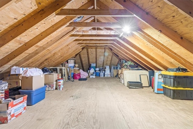 view of unfinished attic