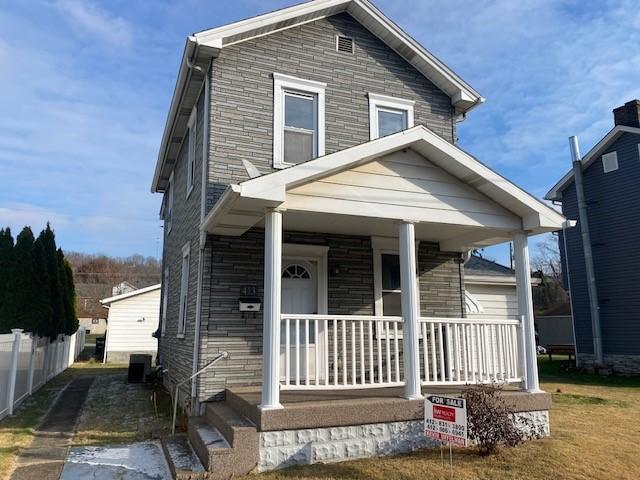 view of front of property with a porch