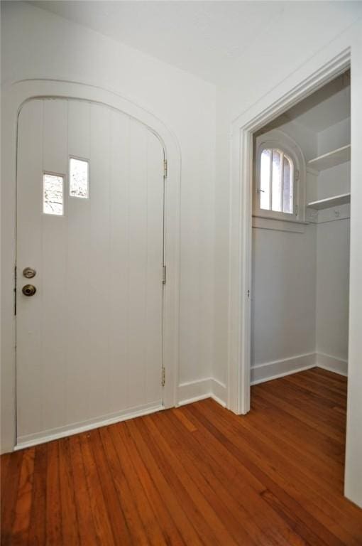 foyer with hardwood / wood-style flooring