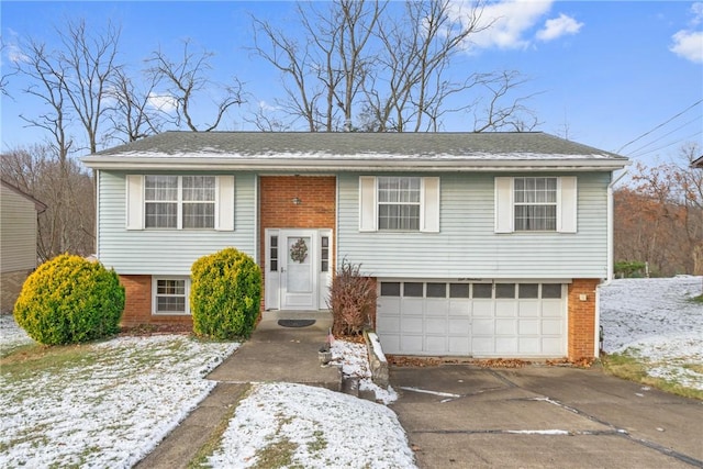 split foyer home with a garage