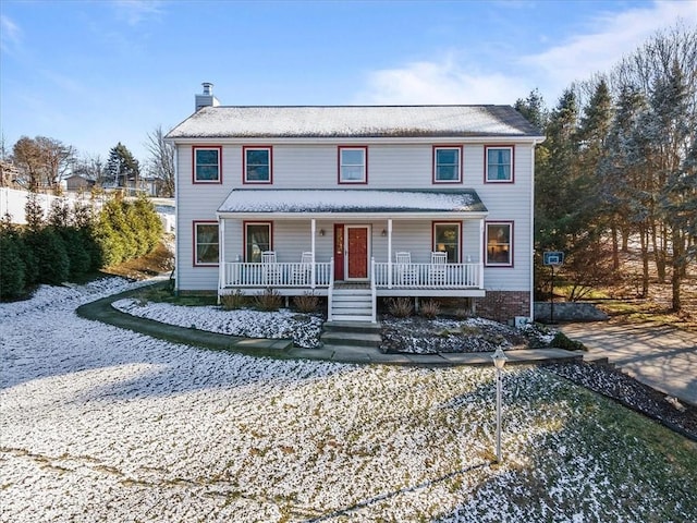 view of front of home featuring covered porch