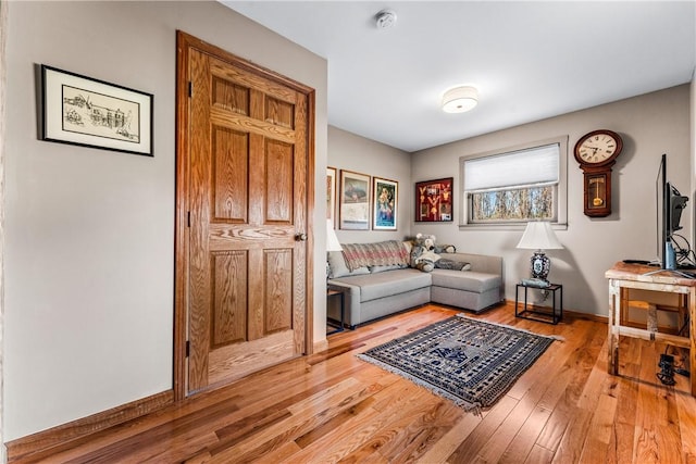 living room featuring light hardwood / wood-style floors