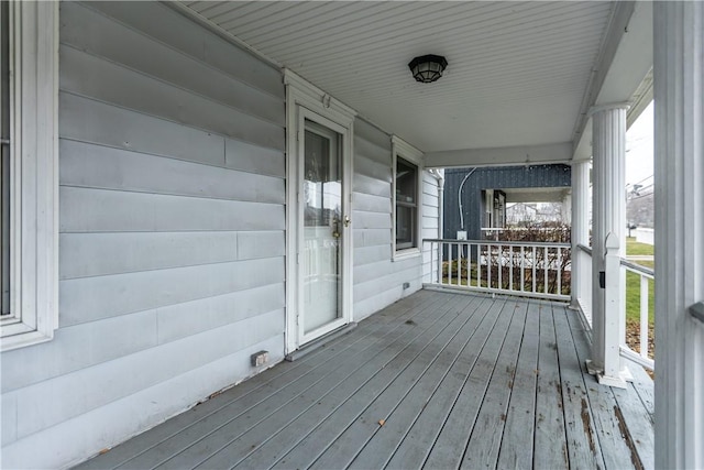 wooden deck with a porch