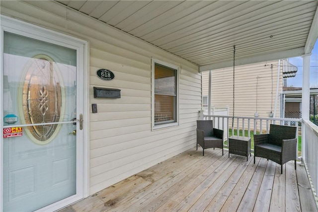 view of wooden deck