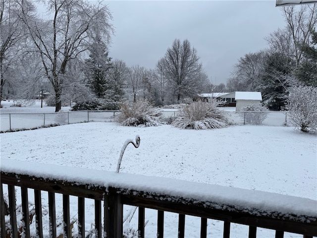 view of snowy yard