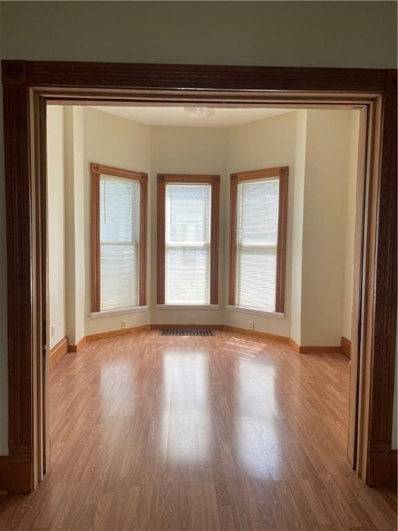 empty room featuring light wood-type flooring