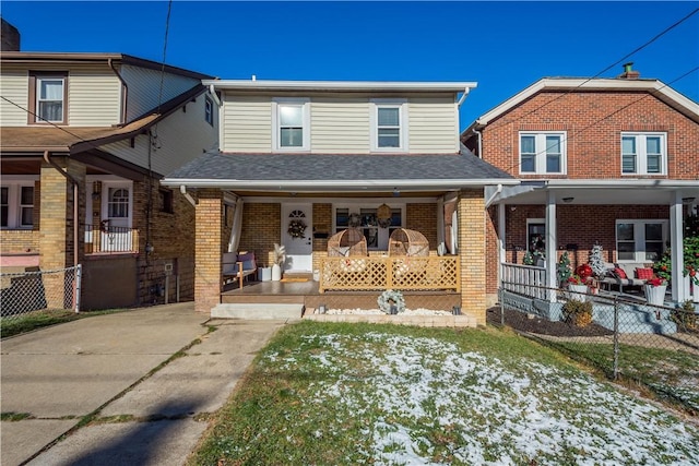 view of front of property with covered porch