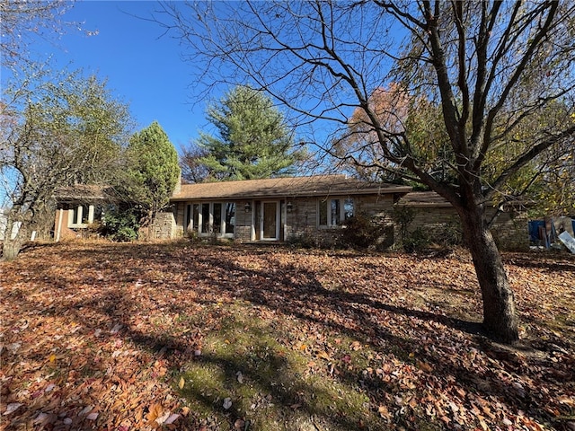 view of single story home