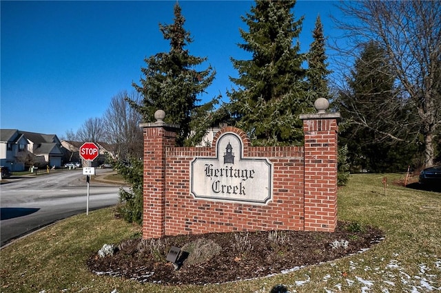 view of community sign