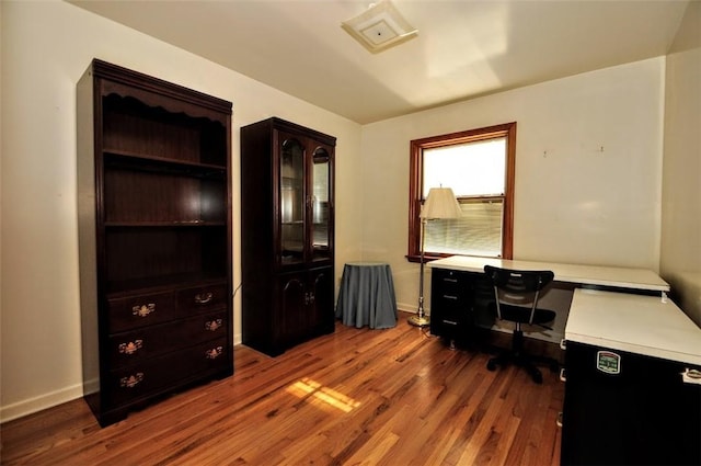 home office featuring wood-type flooring