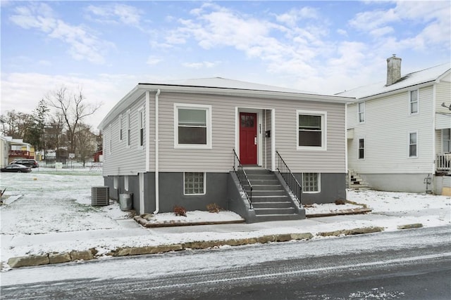 view of front of house with central AC unit