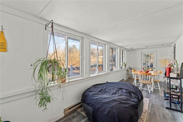 sunroom / solarium featuring a baseboard radiator