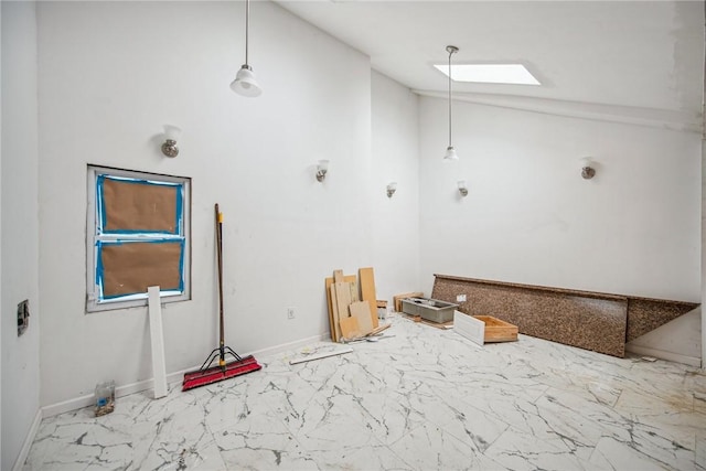 interior space featuring lofted ceiling