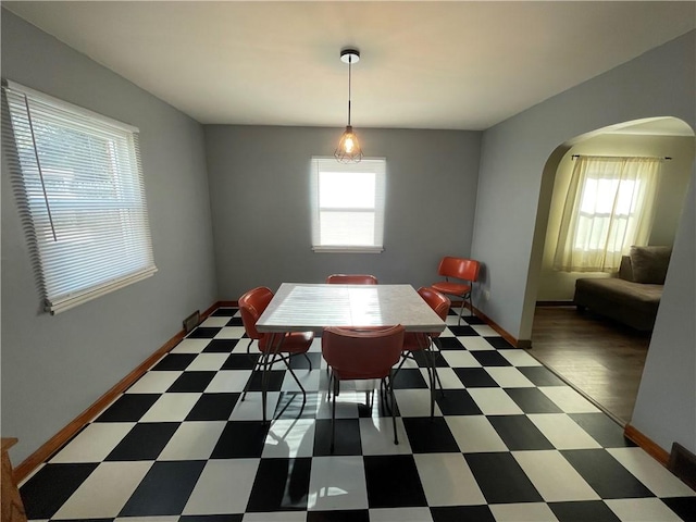 view of unfurnished dining area