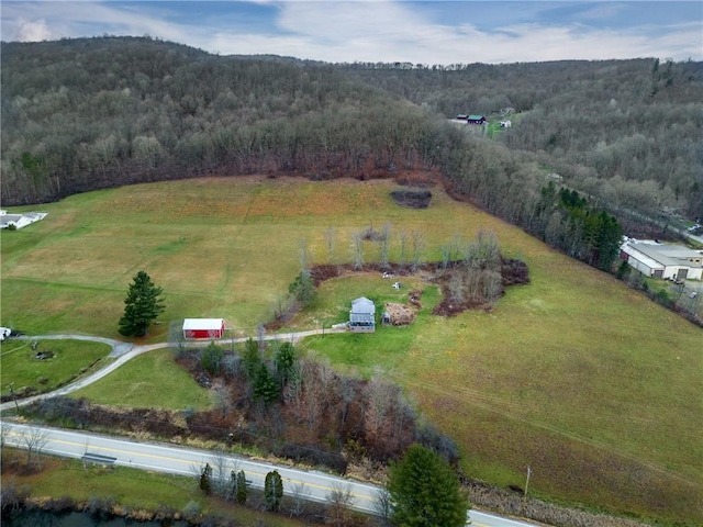 bird's eye view featuring a rural view