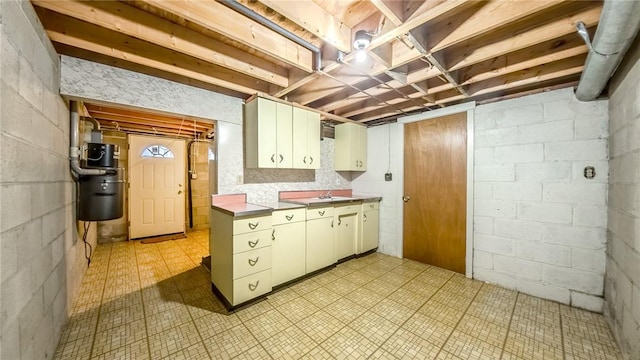 kitchen featuring white cabinets