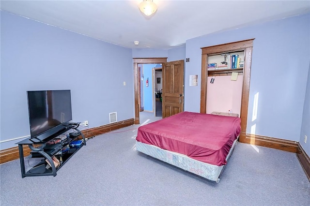 bedroom with carpet floors and pool table