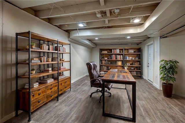 office featuring wood-type flooring