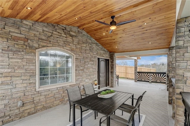 view of patio / terrace with ceiling fan