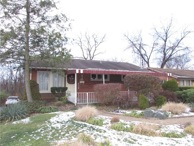 view of single story home