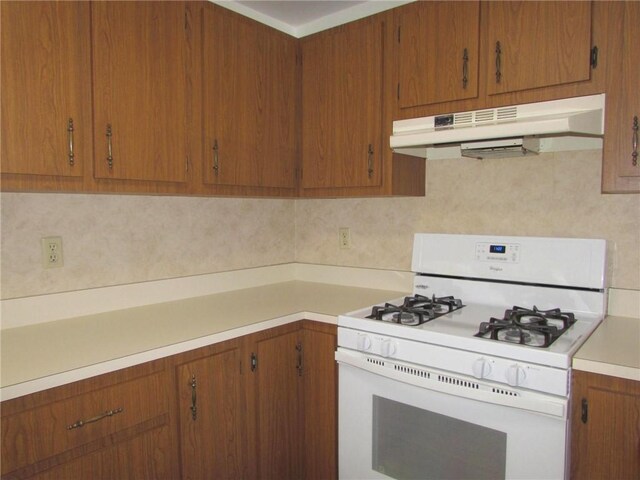 kitchen featuring white gas range oven