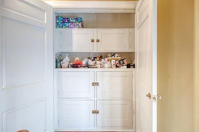 bar with white cabinets