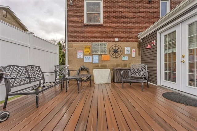 deck with french doors