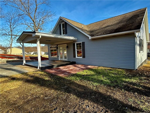 back of house with french doors