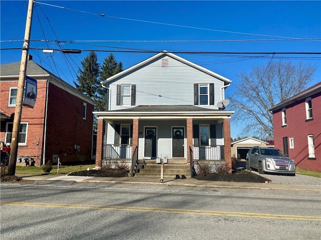 view of front facade featuring covered porch