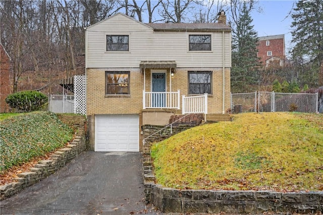 view of property with a garage