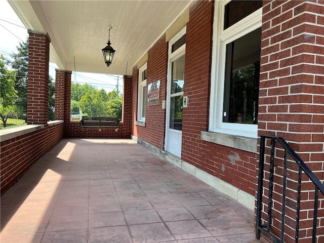 view of patio with a porch