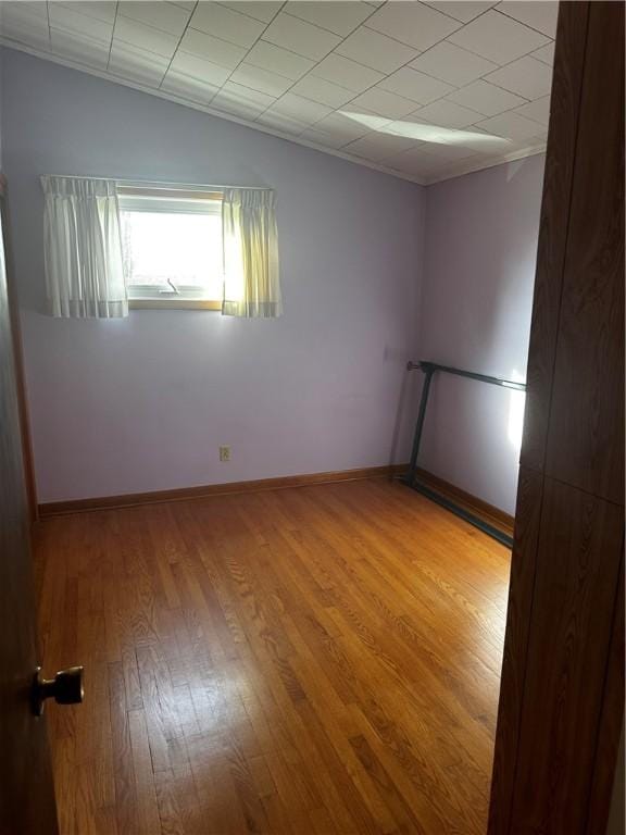 unfurnished room featuring crown molding and light hardwood / wood-style flooring