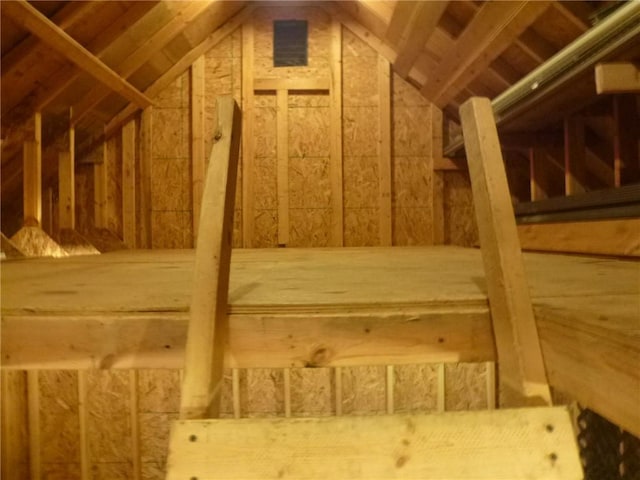 view of unfinished attic