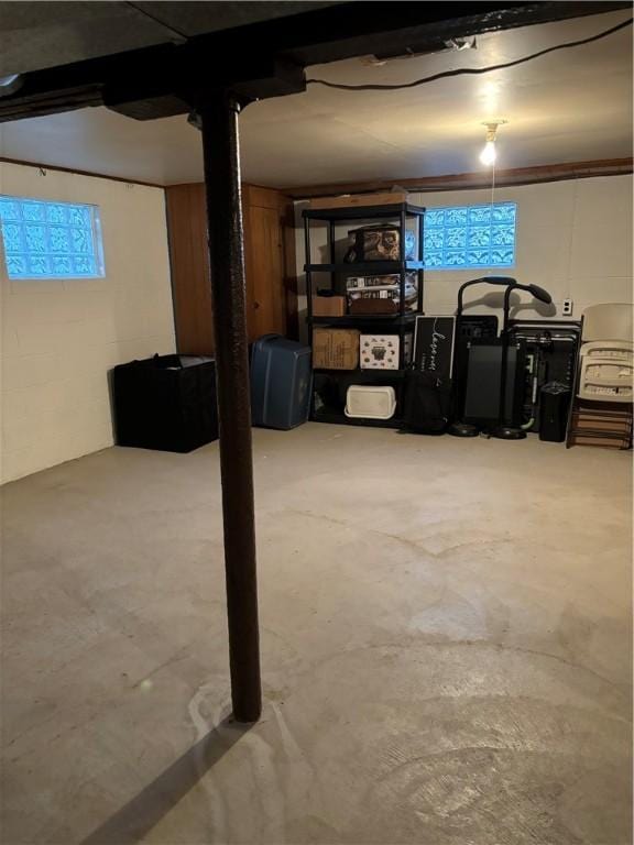 view of basement