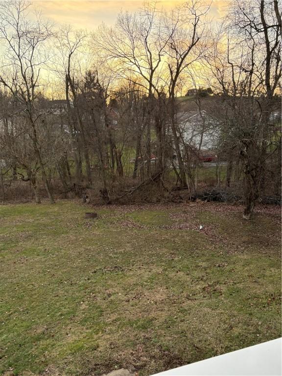 view of yard at dusk