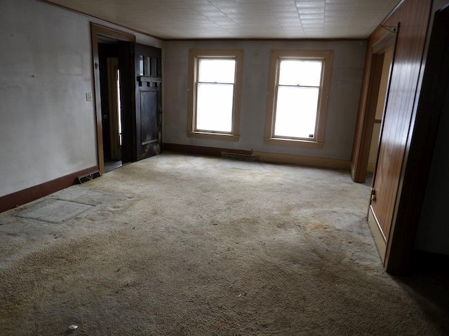 spare room with light carpet